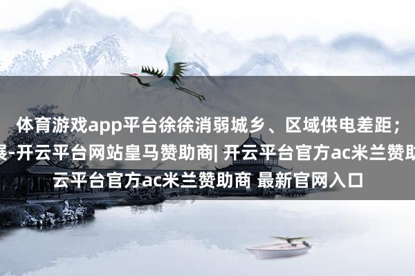 体育游戏app平台徐徐消弱城乡、区域供电差距；衔接清洁动力发展-开云平台网站皇马赞助商| 开云平台官方ac米兰赞助商 最新官网入口