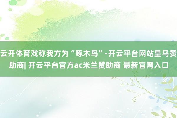 云开体育戏称我方为“啄木鸟”-开云平台网站皇马赞助商| 开云平台官方ac米兰赞助商 最新官网入口